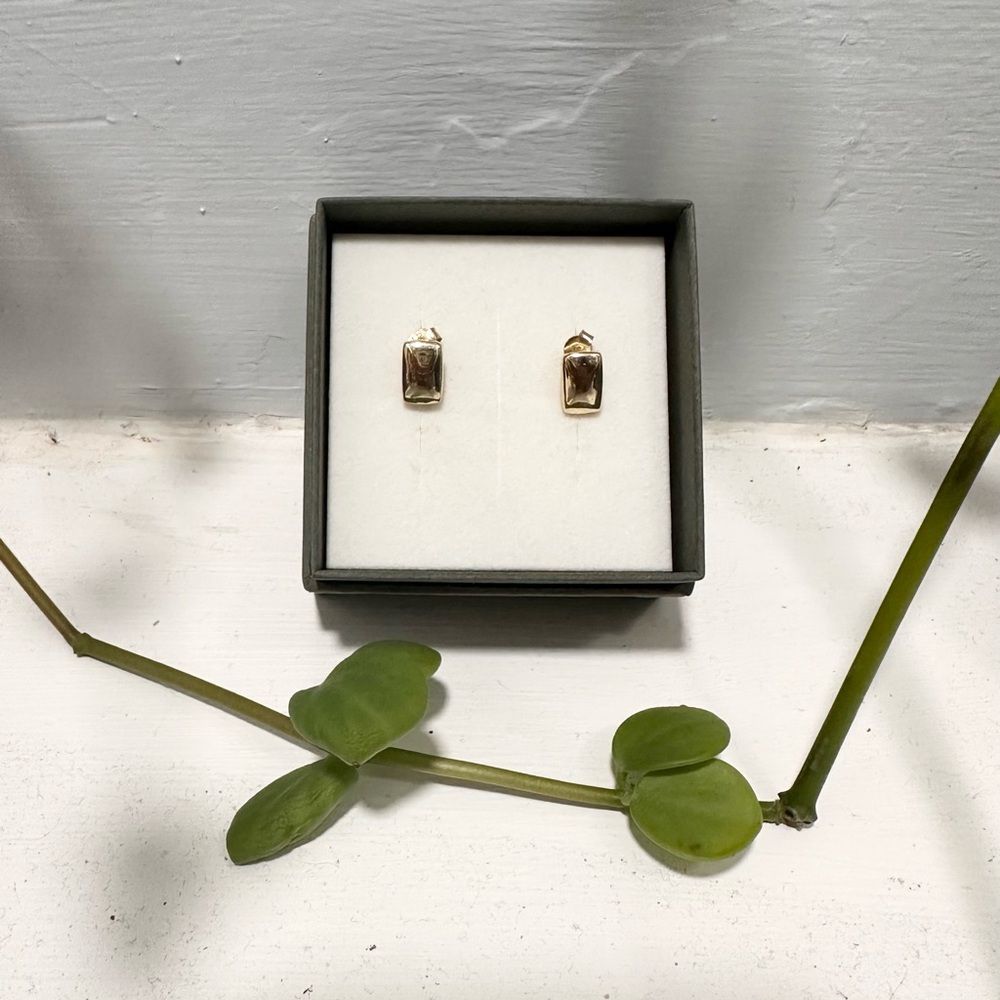 Sterling Silver Gold Plated Stud Earrings